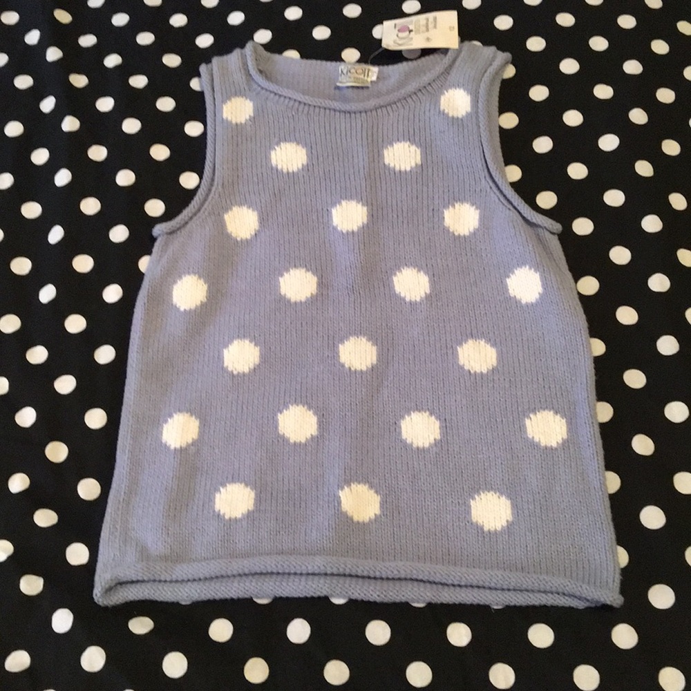 Kicott 100% cotton blue and white polka vest
